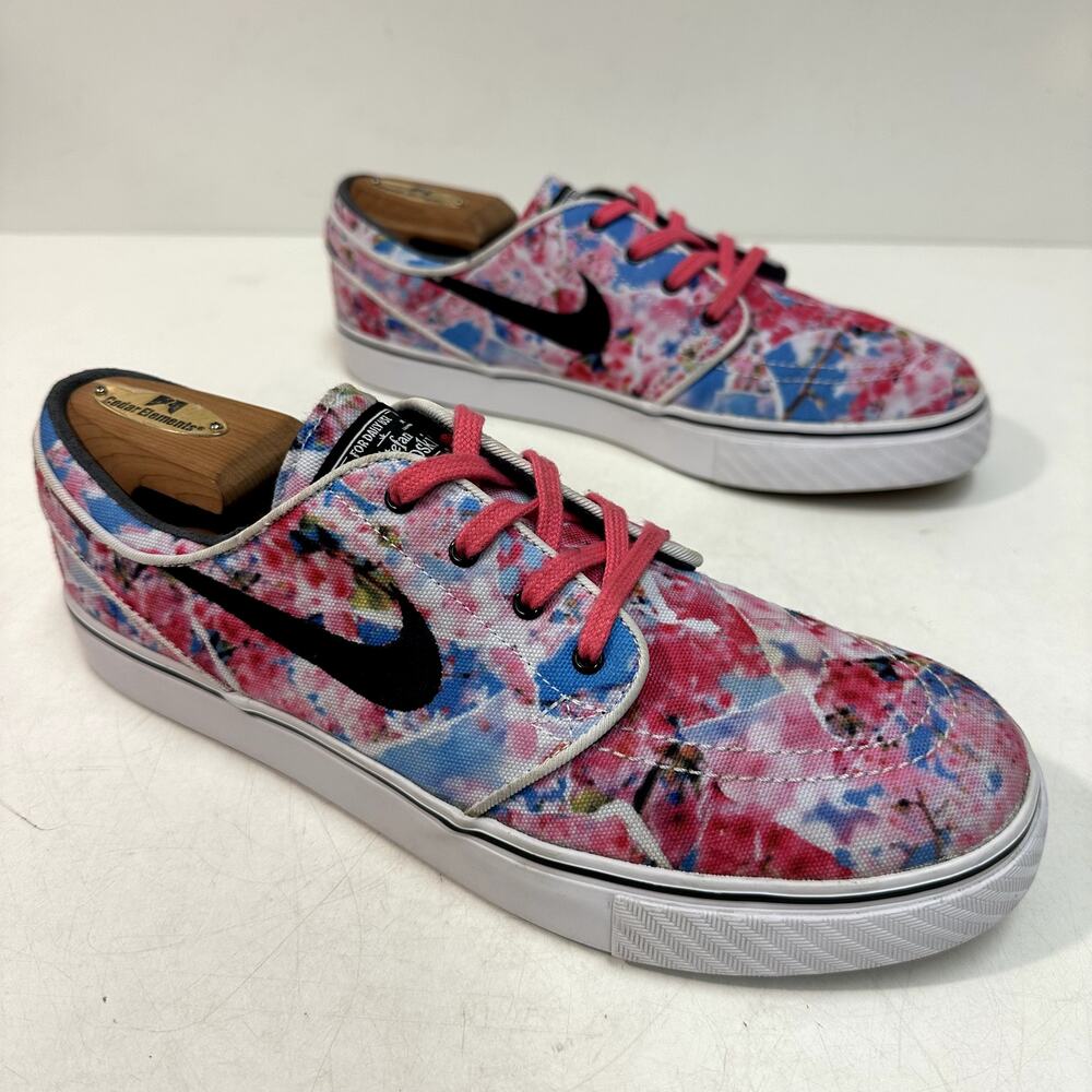 EXCELLENT Nike SB Stefan Janoski Canvas PRM Cherry Blossom Floral Pink 8 - Picture 4 of 10